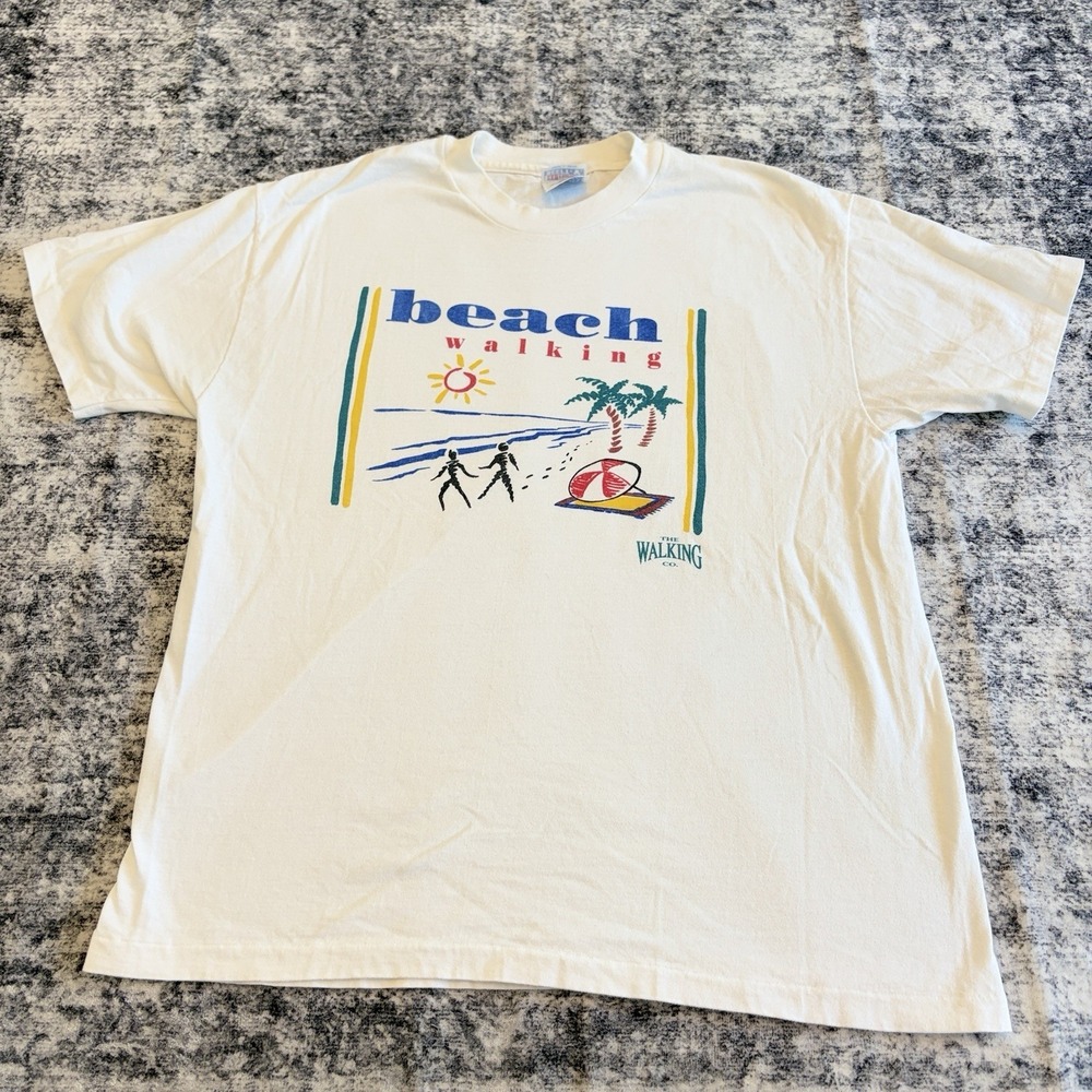 The Beach Walking Co.‎ Vintage USA Made Single Stitch Men's Shirt Size Large Top